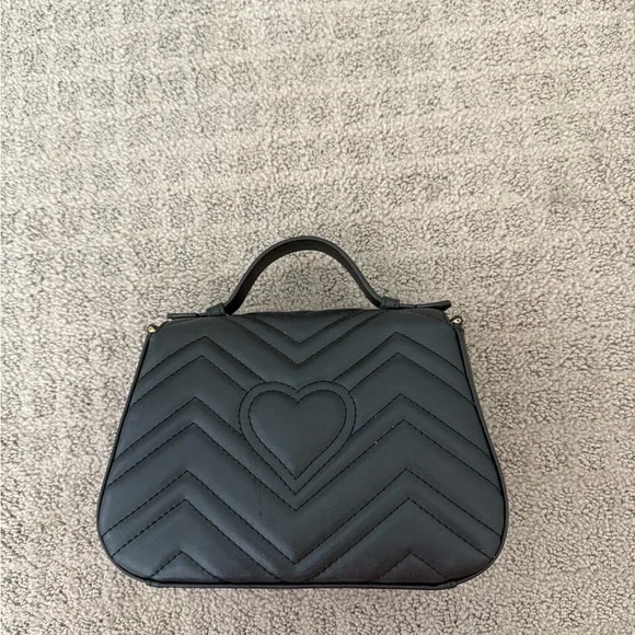 Gucci Black Quilted Top Handle Satchel with Gold GG - Picture 3 of 5